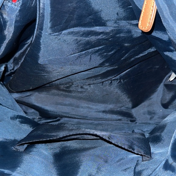 Tommy Hilfiger Blue and Tan Structured Tote with Gold Accents new clean - Picture 8 of 10